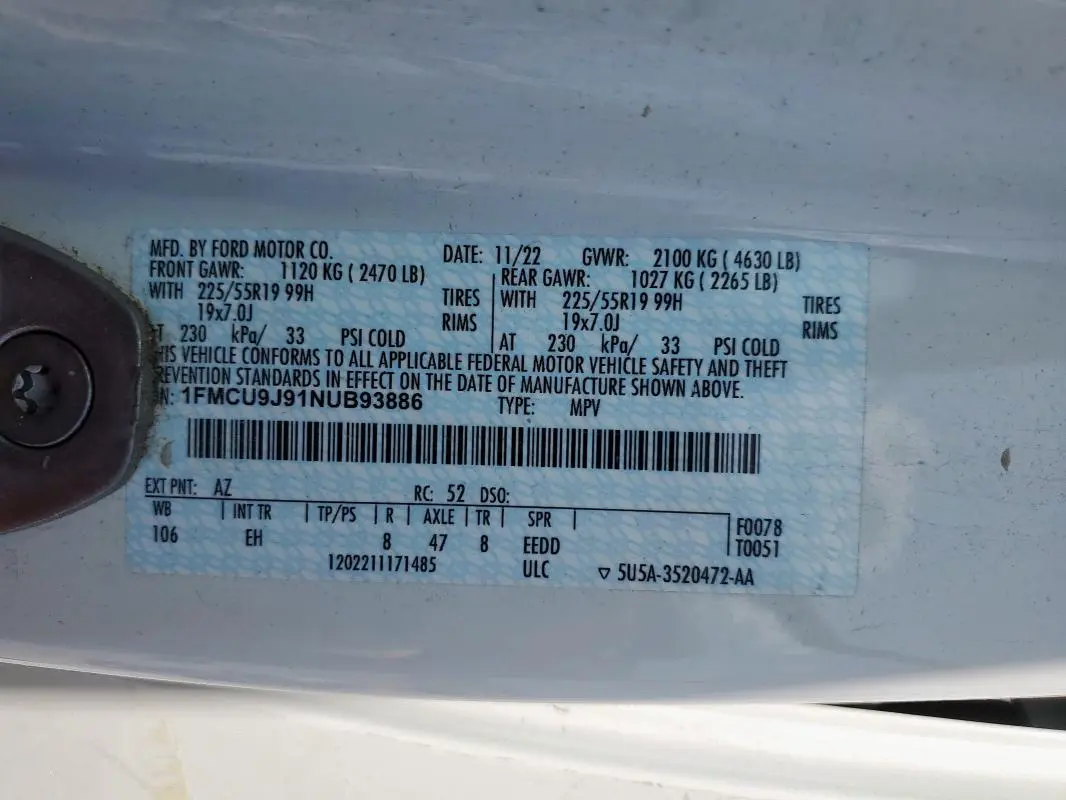 2022 FORD ESCAPE TITANIUM  