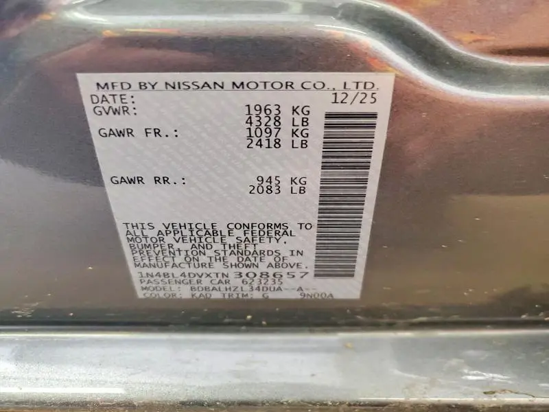 2026 NISSAN ALTIMA SV  