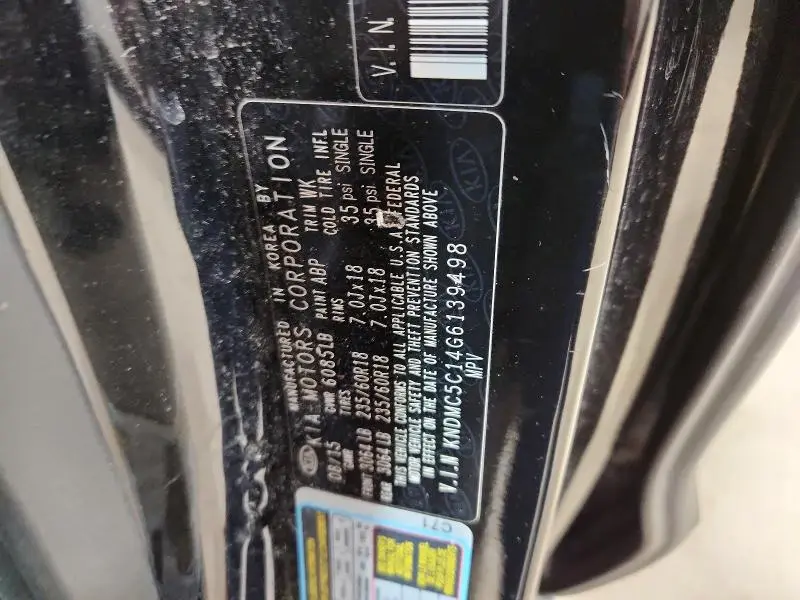 2016 KIA SEDONA EX  