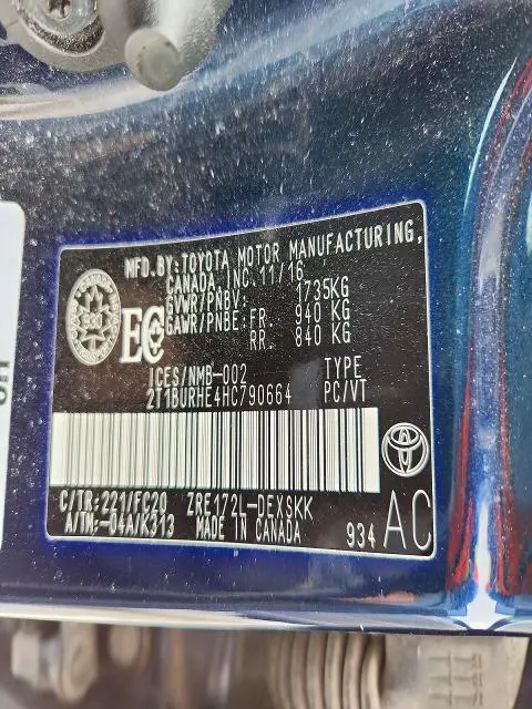 2017 TOYOTA COROLLA L  