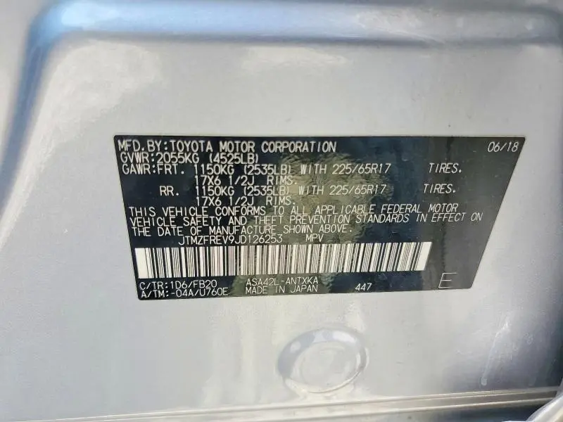 2018 TOYOTA RAV4 LE  