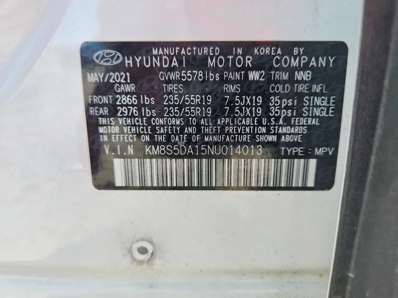 2022 HYUNDAI SANTA FE LIMITED  