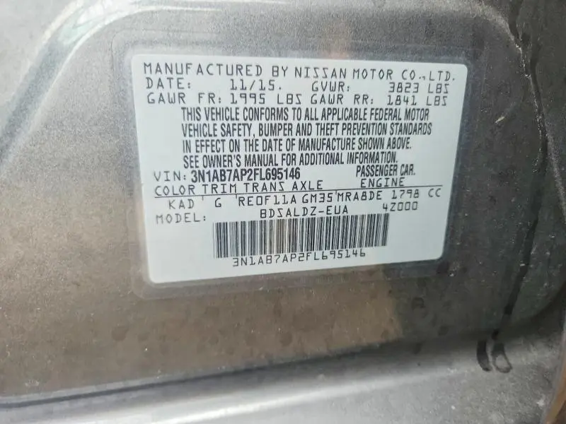 2015 NISSAN SENTRA SV  