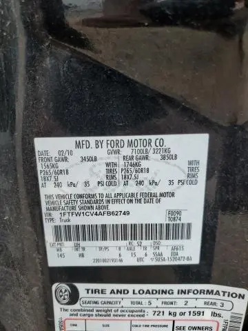 2010 FORD F150 SUPERCREW  