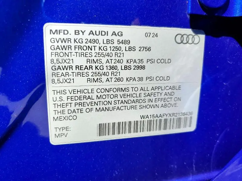 2024 AUDI Q5 SPORTBACK PRM PLS 45  