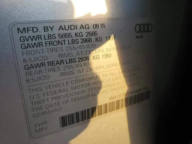 2016 AUDI Q5 PREMIUM PLUS S-LINE