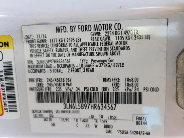 2017 LINCOLN MKZ PREMIERE  