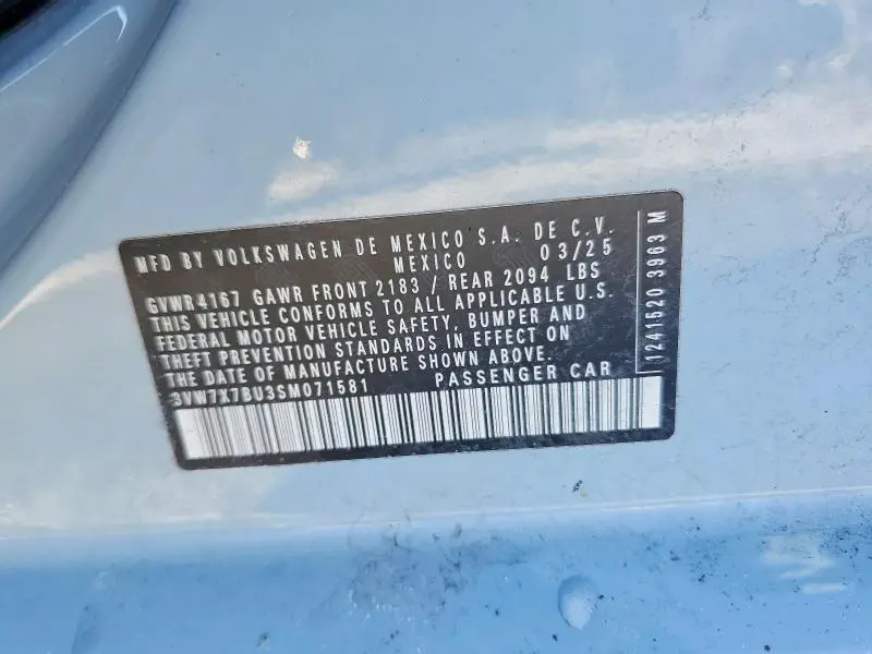 2025 VOLKSWAGEN JETTA SE  