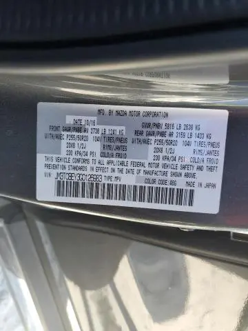 2016 MAZDA CX-9 SIGNATURE  