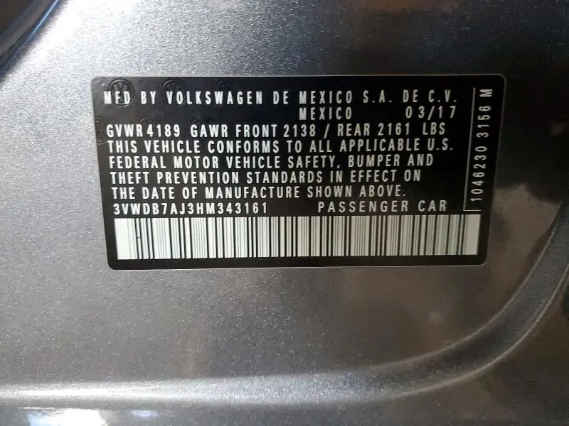 2017 VOLKSWAGEN JETTA SE  