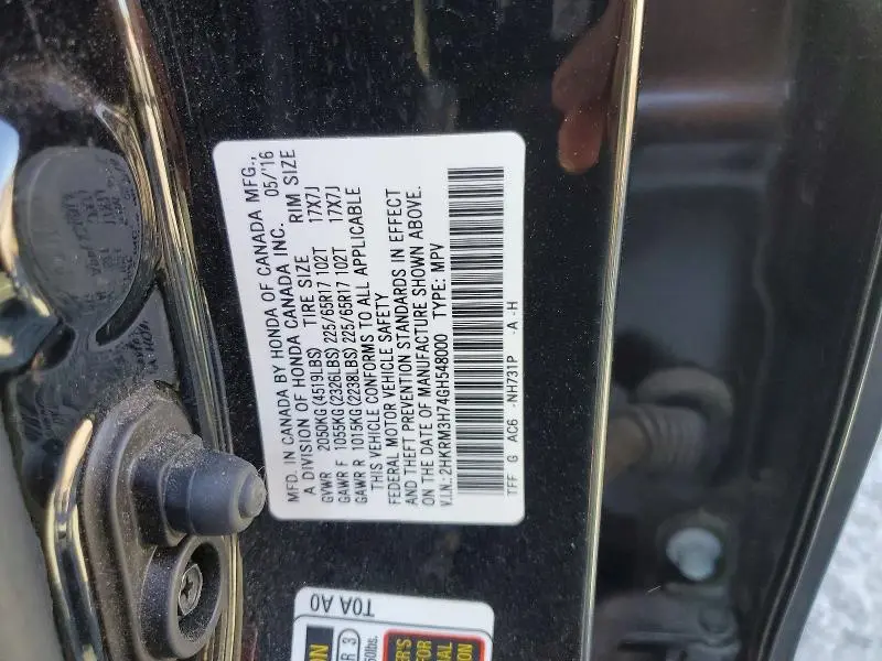 2016 HONDA CR-V EXL  