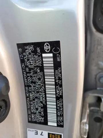 2019 TOYOTA PRIUS PRIME   