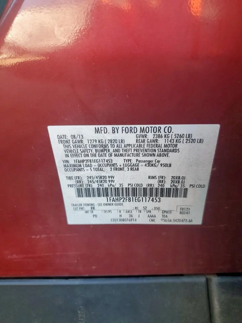 2014 FORD TAURUS LIMITED  