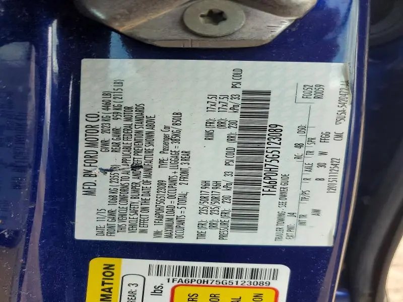 2016 FORD FUSION SE  