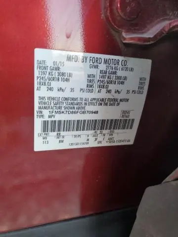 2015 FORD EXPLORER XLT  