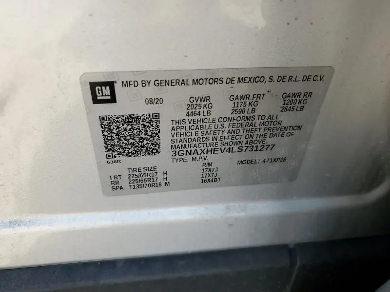 2020 CHEVROLET EQUINOX LS  