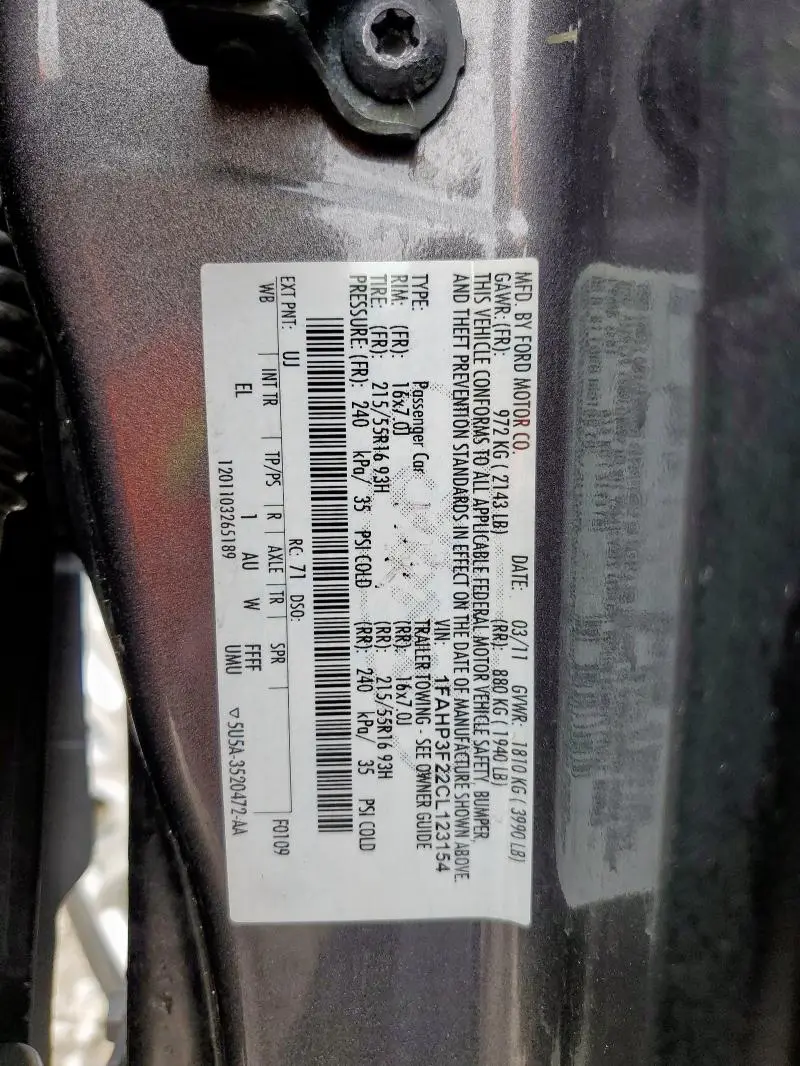 2012 FORD FOCUS SE  