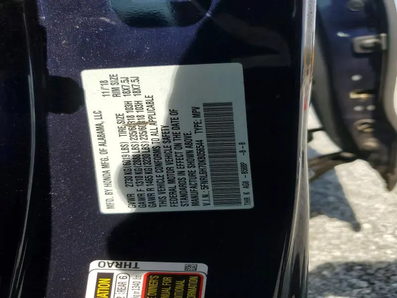 2019 HONDA ODYSSEY EXL  