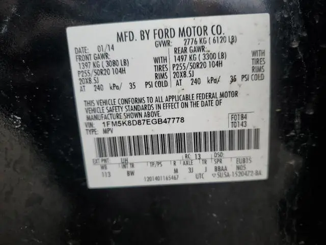 2014 FORD EXPLORER XLT  