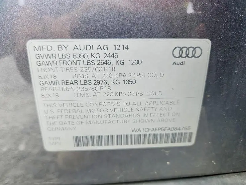 2015 AUDI Q5 PREMIUM  