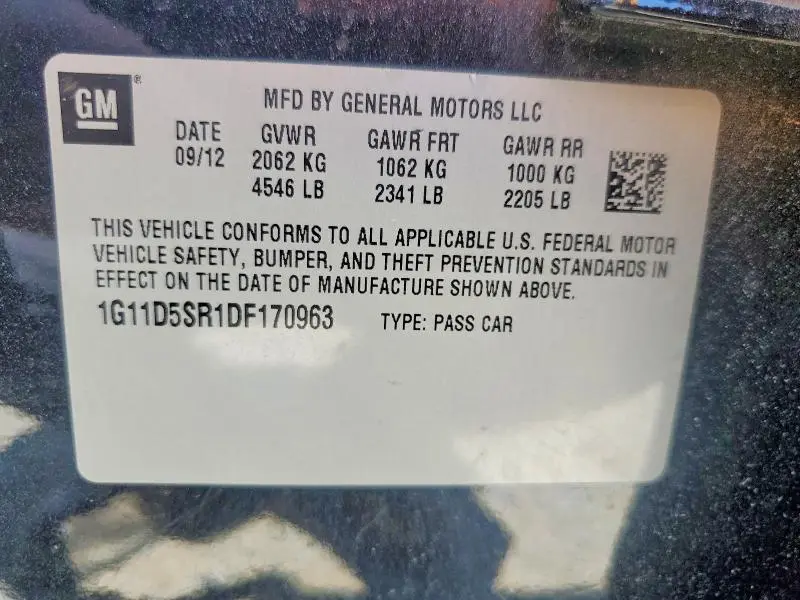 2013 CHEVROLET MALIBU 1LT  