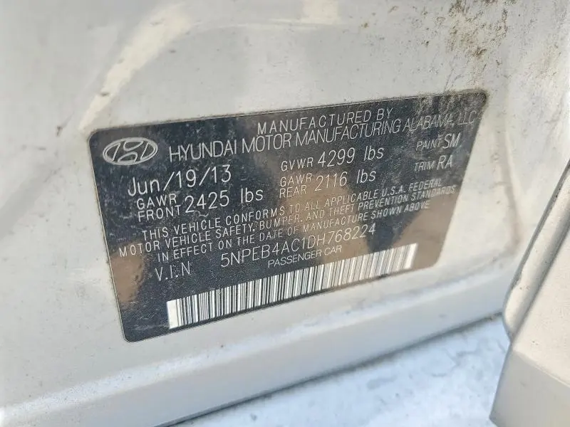 2013 HYUNDAI SONATA GLS  