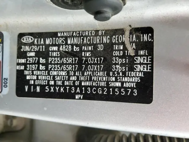2012 KIA SORENTO BASE  