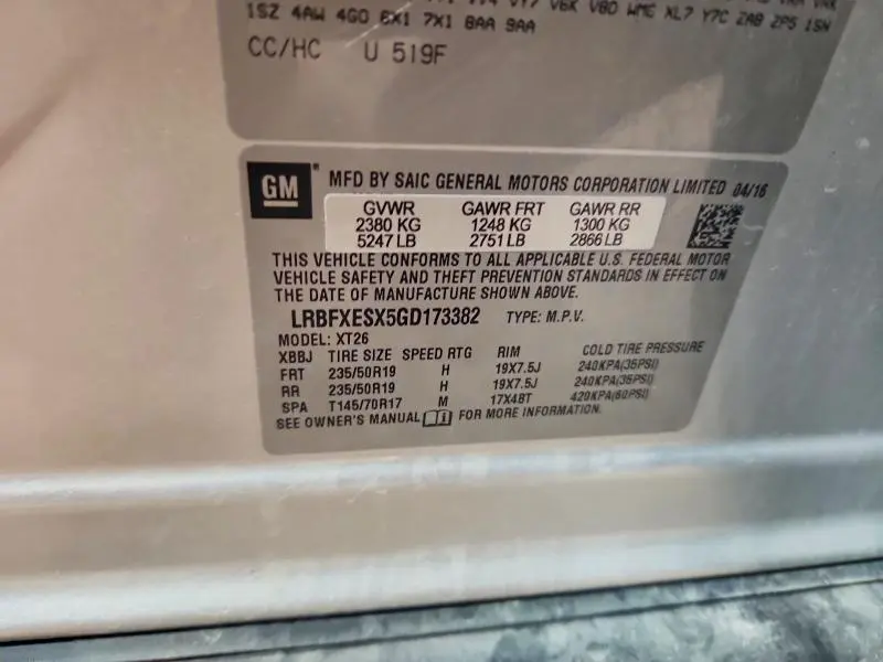 2016 BUICK ENVISION PREMIUM  