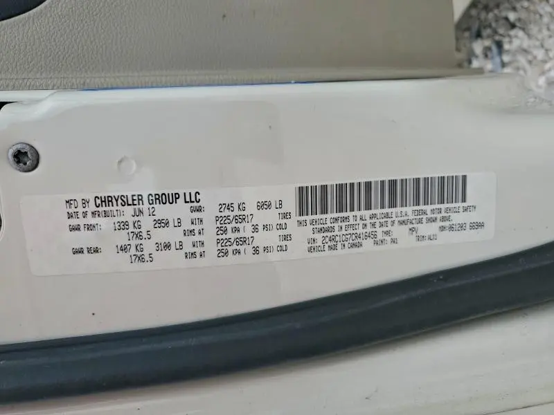 2012 CHRYSLER TOWN & COUNTRY TOURING L  