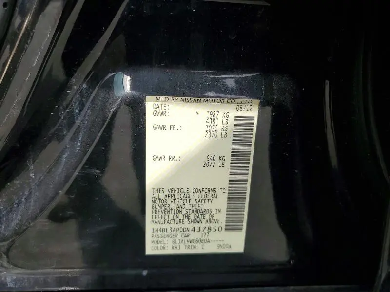 2013 NISSAN ALTIMA 3.5 S  