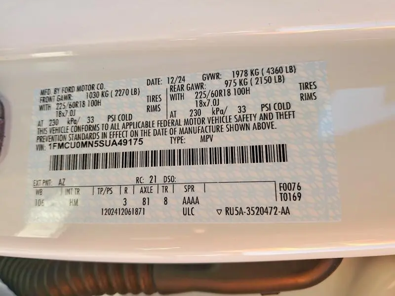 2025 FORD ESCAPE ST LINE  