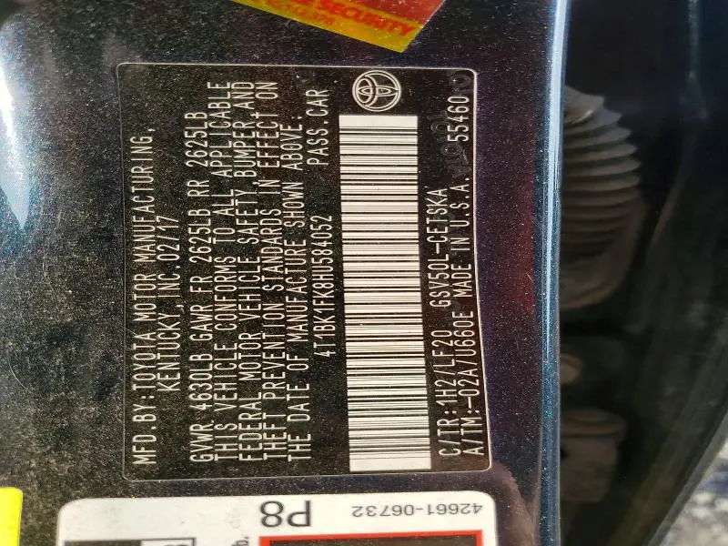 2017 TOYOTA CAMRY XSE V6  