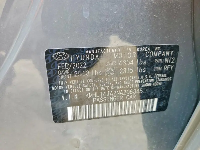 2022 HYUNDAI SONATA SEL  