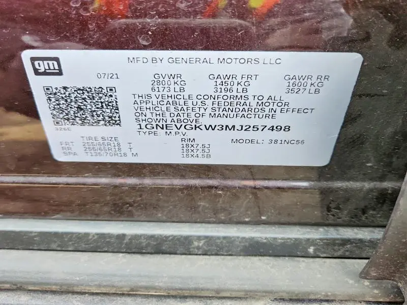 2021 CHEVROLET TRAVERSE LT  