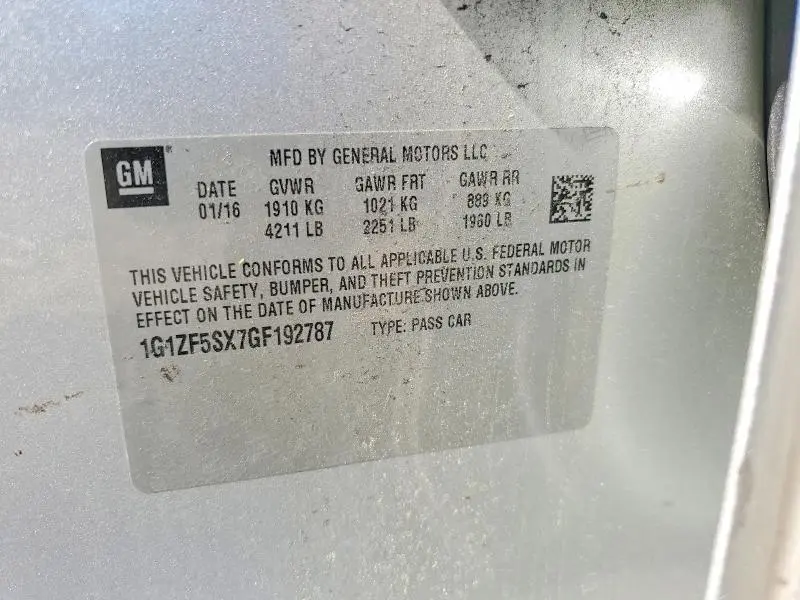 2016 CHEVROLET MALIBU LT  