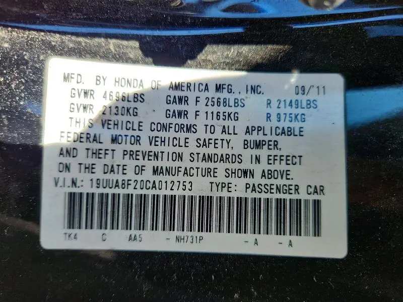 2012 ACURA TL   