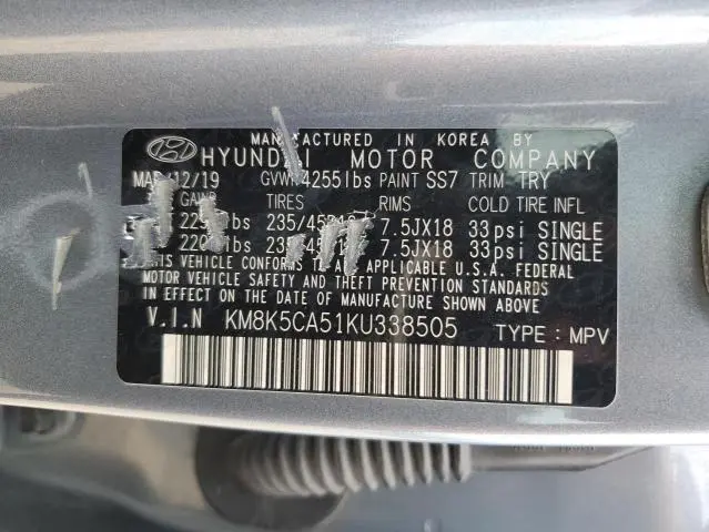 2019 HYUNDAI KONA ULTIMATE  