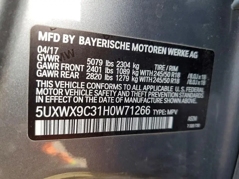 2017 BMW X3 XDRIVE28I  