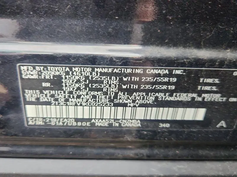 2019 TOYOTA RAV4 XLE PREMIUM  