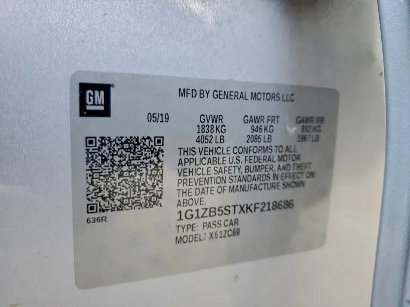 2019 CHEVROLET MALIBU LS  