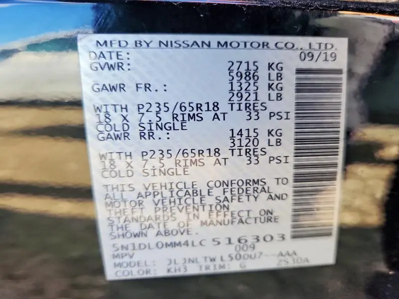 2020 INFINITI QX60 LUXE  