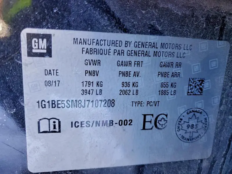 2018 CHEVROLET CRUZE LT  