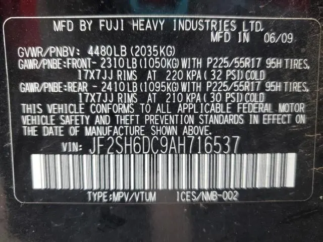 2010 SUBARU FORESTER 2.5X LIMITED  