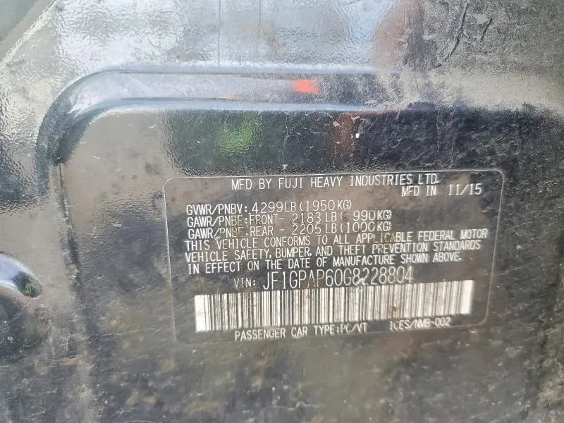 2016 SUBARU IMPREZA SPORT PREMIUM  