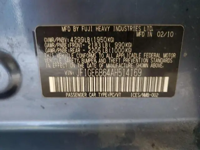 2010 SUBARU IMPREZA 2.5I PREMIUM  