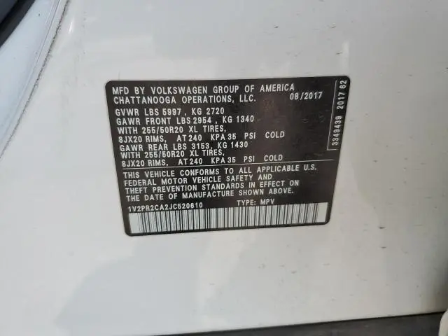 2018 VOLKSWAGEN ATLAS SE  