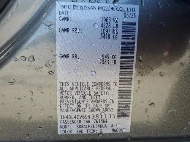 2025 NISSAN ALTIMA SV  