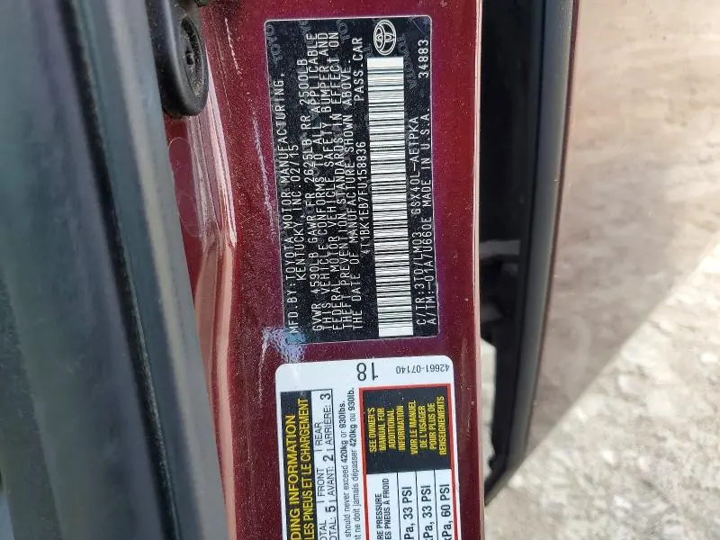 2015 TOYOTA AVALON LIMITED  
