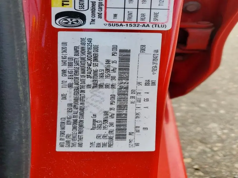 2013 FORD FIESTA TITANIUM  