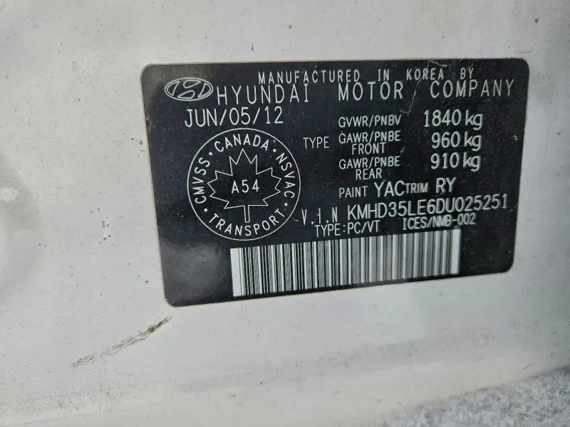 2013 HYUNDAI ELANTRA GT   